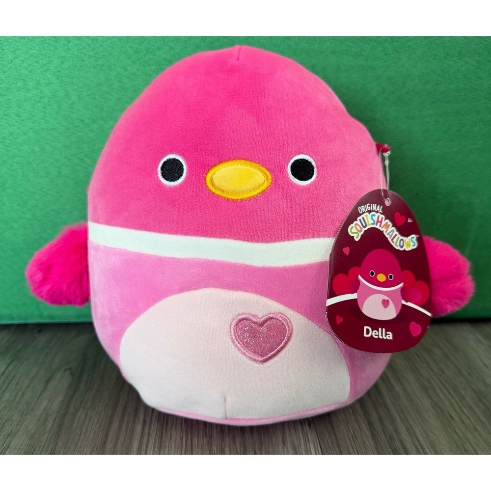 Squishmallow Della 8" Plush Pink Mallard Duck Valentine's Day NWT Soft Baby